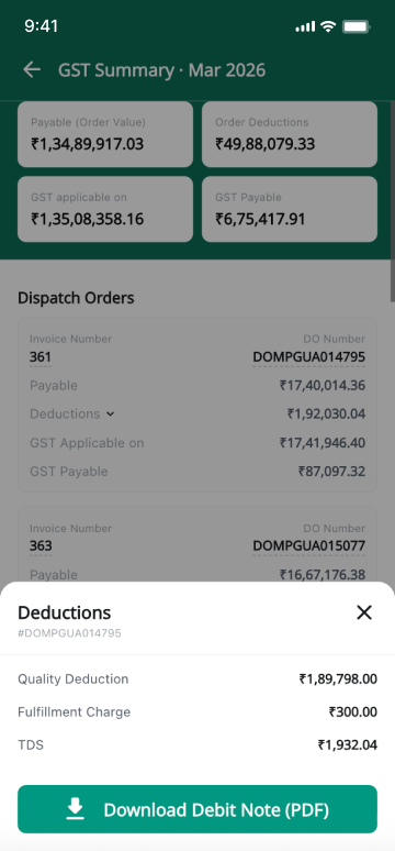 Real time debit notes